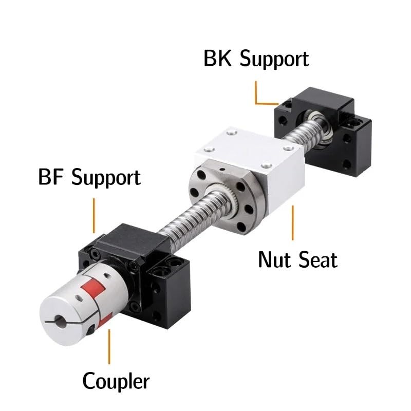‌Precision Ball Screw Kit SFU1604-1620 with Mounting Accessories (Nut Housing+BK12/BF12 Bearing + Coupling) - Linear Motion(SFS1620,200mm)