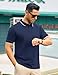 Cotrasen Polo Shirts for Men Short Sleeve Dual Tipped Collar Polo Shirt 3 Buttons Classic Fit Casual Golf Shirts Navy Blue XL