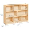 ECR4Kids 8-Compartment Mobile Storage Cabinet, Elementary, Classroom Furniture, Natural