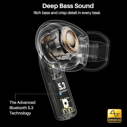 Image of TOZO T20 Wireless Earbuds, Bluetooth 5.3 Headphones with 97H Playtime, IPX8 Waterproof, Dual Mic ENC Call Noise Cancelling, Deep Bass Sound, LED Display, Wireless Charging Case