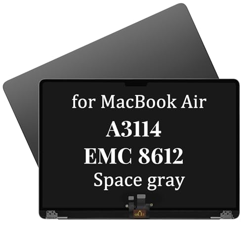 Image of A3114 M3 Screen Replacement for MacBook Air A3114 M2 EMC 8612 Retina 2024 MRYQ3 MXD23 MXD3 MXD43 Full LCD Screen Display Assembly (Space Grey)