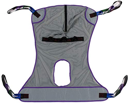 Patient Aid Full Body Commode Sling - Easy-to-Wash Mesh Fabric for Bathing and Toileting - Comfy Safe Lifting and Transfers for Children and Young Adults - Small, 135lb. Maximum Carrying Capacity