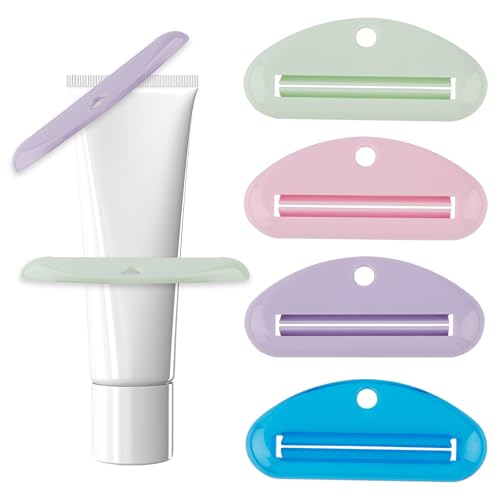 8uds Exprimidor Pasta Dental, Rodillo Exprimidor para Tubos Dental de Plástico Colores Surtidos Herramienta de Clip para Pasta Baño Hogar (Color 2)