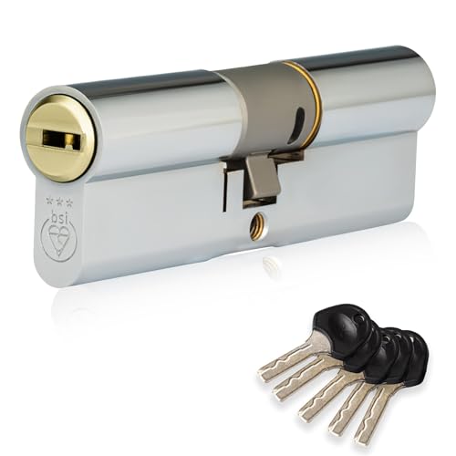 XFORT Colossus Dual Finish 3 Star Kitemarked Euro Cylinder Lock 55EX/45 (100mm), British Standard TS007 Anti-Snap Barrel Lock, uPVC Door Lock.