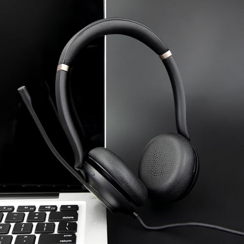 Almohadillas de repuesto SOULWIT para auriculares Yealink UH35/UH37 USB, cojines de cuero proteico suave con espuma de alta densidad - Negro miniatura 3