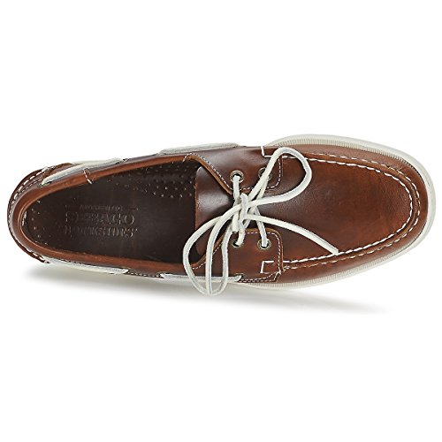 Image of Sebago Men's Docksides Portland Waxed Boat Shoes, Brown (Brown 900), 8.5 UK (43 EU)