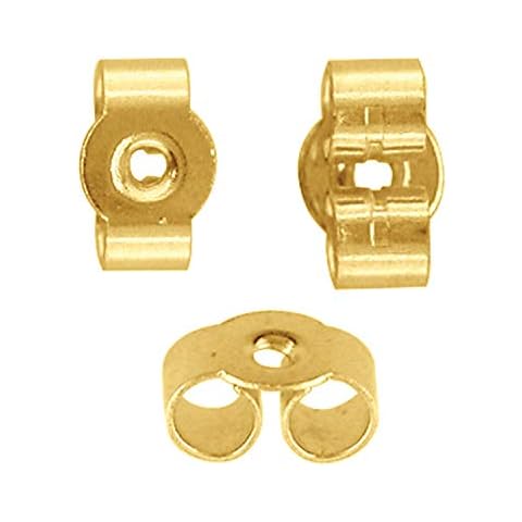 BJC® Pair of 9ct Yellow Gold Stamped Earring Backs Scrolls Butterfly Stud Post Backs 5mm Cover