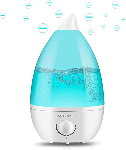 Image of MegaWise Desktop Cool Mist Humidifiers for Bedroom, 24dB Ultrasonic Air Vaporize, Colorful Night Light,0.5 Gal Essential Oil Diffuser, Auto off