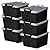Life Story 6-Pack Plastic Storage Bins with Lids, Black & Gray, 55 Quart - Stackable, Heavy-Duty Tote Containers for Home, Garage or Moving, Secure Snap-Lock Lid & Built-In Handles for Easy Carrying