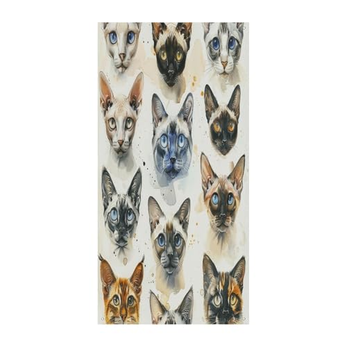 Toile de fond chats de 180 cm pour masquer une porte ou décorer un mur