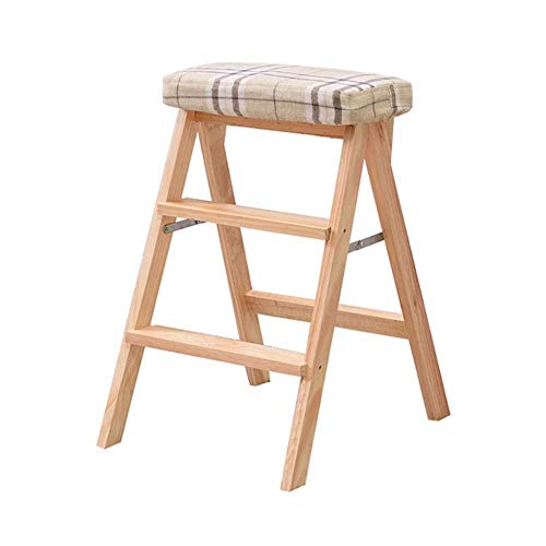 Taburete de escalón plegable de 3 niveles y estante de flores de madera 2
