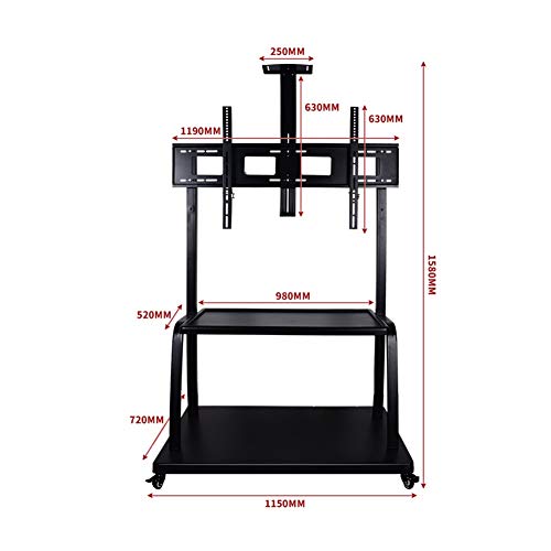 Soporte móvil de tv ajustable para pantallas 32-100 pulg miniatura 2
