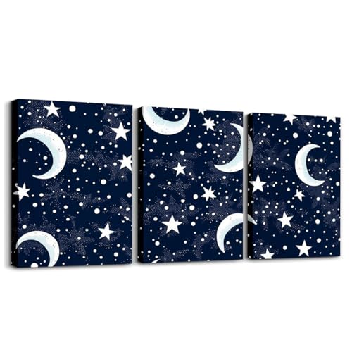 jejeloiu Starry Sky Kids Canvas Wall Art for Living Room