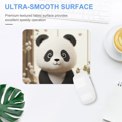 Tapis de souris carré panda ultra fin pour ordinateur portable