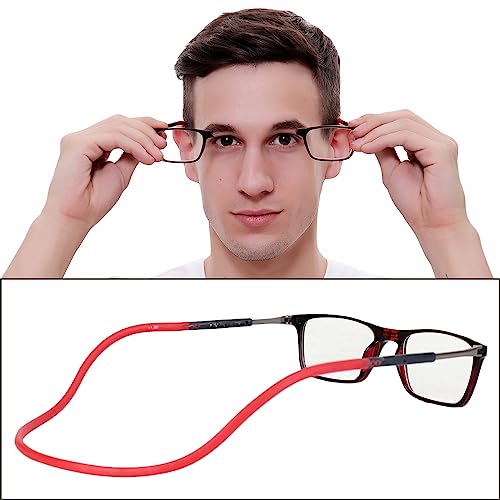 Image of Unisex Reading Glasses | Magnetic open from front | Adjustable Retainer length | Near vision power +1 +1.25 +1.50 +1.75 +2 +2.25 +2.50 +2.75 +3| Foldable| Free size