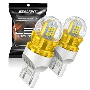 SEALIGHT 7440 7443 LED Bulb White Reverse Lights, 7441 7444 T20 992 W21W LED Bulb Super Bright 360Â° LED Bulbs 3020SMD with HD Projector 3000 Lumens for Tail Parking Brake DRL Lights, Pack of 2