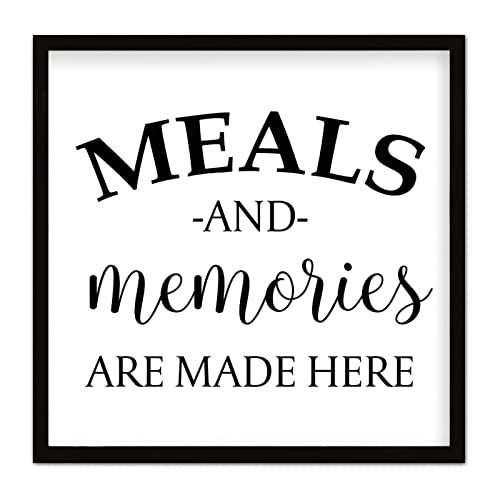 COCOKEN Meals & Memories are Made Here Sign Wood Framed,