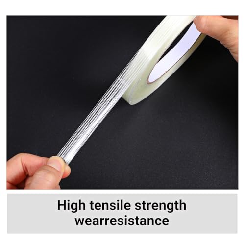 Image of 1 /2 inch Mono Filament Strapping Tape, Heavy Duty Reinforced Filament Tape, Clear Fiberglass Reinforced Packing, (10 Rolls)