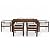 Merax 7-Piece Patio Dining Table Sets,Outdoor Furniture Sets with Rectangle Table and 6 Chairs for Backyard,Garden,Poolside,Mocha+ Beige