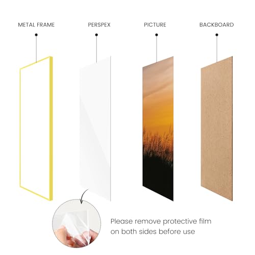 Image of Homso A1 Poster Picture Metal Gold Frame, Display Pictures 23.4x33.1 Inch Without Mat, Thin Edge with Acrylic Plexiglass for Wall Mounting