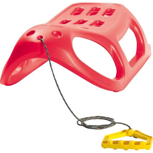 Prosperplast Kinderschlitten Little Seal aus Kunststoff mit Zugseil 86 x 46 x 25 cm, rot – robuster Rodelschlitten für Winterspaß