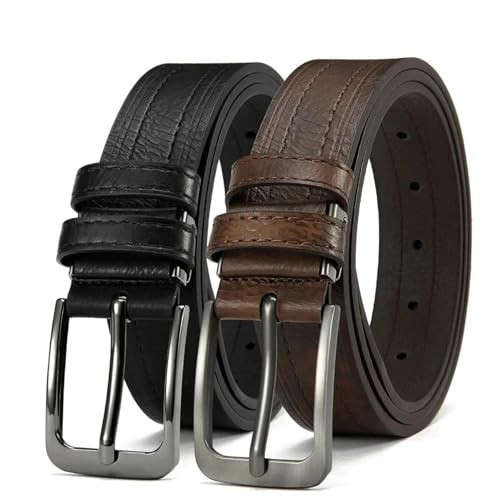 Men's PU Leather Belt with Vintage Pin Buckle Casual Cowhide Strap for Jeans Waist Accessory for Daily Wear2