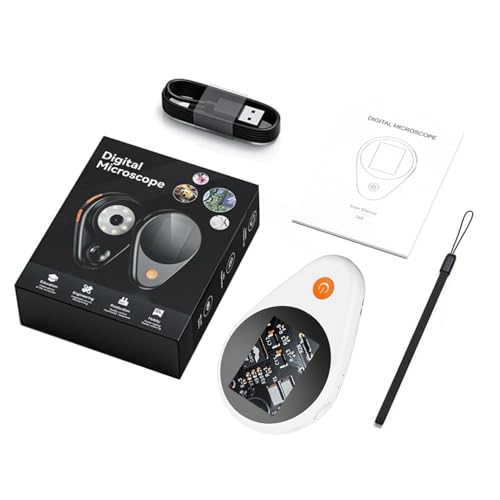 Microscopio elettronico con schermo IPS 2 pollici microscopio 500x portatile con 8 luci a LED Scopi digitali per i bambini scientifici e ispezione PCB usb bianco