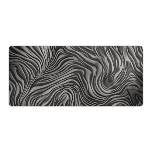 Tapis de souris de jeu grand format carré motif animal argenté base en caoutchouc antidérapante