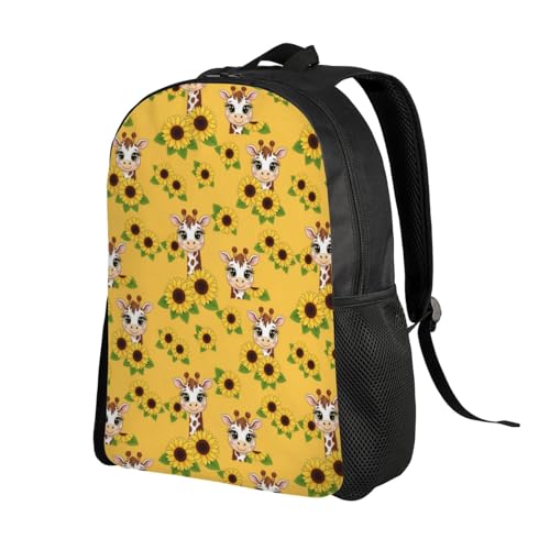 Multipurpose Anti-Theft Daypack Backpack for Men and Women, Great for Trekking, Running, Outdoor Activities (Cute Giraffe Sunflower)2