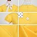 Contrast Peter Pan Collar Dress for Women - Bow Tie Neck, Short Puff Sleeve, 1950s Retro Vintage Cocktail Party Swing Dress, 50s Polka Dot Rockabilly, 1960s Style, Yellow-Bowknot, Size L