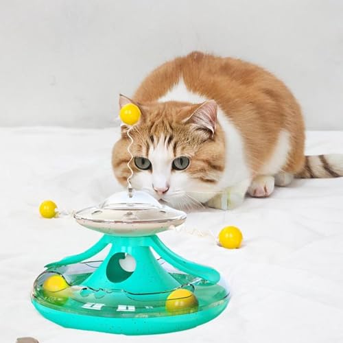 Juguete de bolas para gatos interactivo con rompecabezas giratorio 7