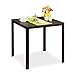 Relaxdays Gartentisch quadratisch, Holzoptik, 74,5x77,5x77,5cm, braun