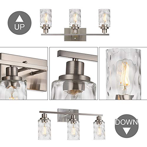 Banato Lighting 3-Light Modern Bathroom Lighting Fixtures Over Mirror Brushed Nickel Finished thumb #5