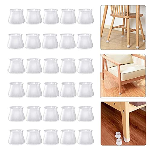 Furniture Silicon Protection Cover Tezam 30PCS Furniture Leg Silicon Protection Covers, Table Feet Pad Floor Protector - Foot Protection Bottom Cover Prevents Scratches and Noise