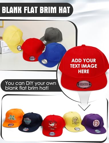 Image of 10 Pack Blank Snapback Hats for Men Flat Brim Hats Baseball Caps Bulk