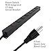 Power Strip with 6AC Outlets 6 Ft UL 14AWG Cord Straight Plug,Metal Wall Mount Heavy Duty Power Strip with Switch for Commercial,Industrial,School and Home,15A/125V/1875W,Black(6FT)