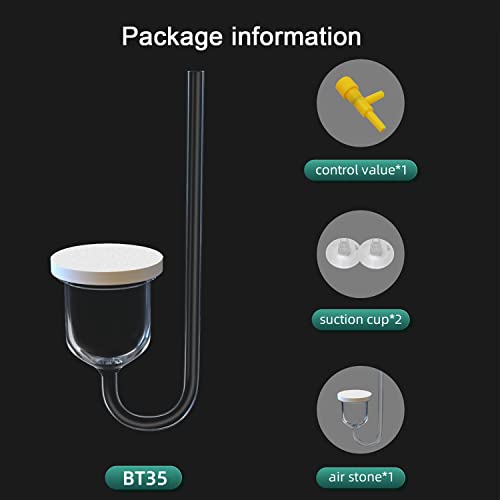 Image of boxtech Aquarium Air Stone, Fish Tank Bubble Diffuser High Dissolved Oxygen Airstones for Air Pump Accessoriess with 1 Check Valve, 2 Suction Cup for Aquarium Pond Hydroponic