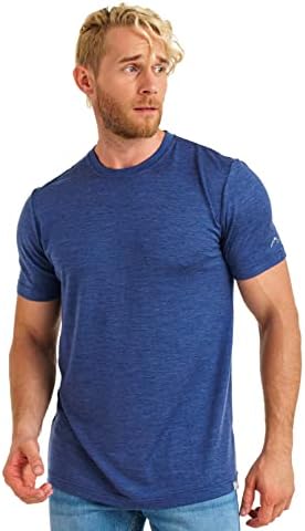 Merino.tech Merino Wool T-Shirt Mens - 100% Organic Merino Wool Undershirt Lightweight Base Layer (Medium, Windsor Blue)