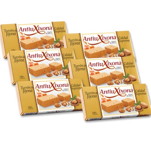 Turrón de Jijona Antiu Xixona Etiqueta Blanca, tableta de 200 gramos. Denominación de Origen Jijona Alicante. (1)