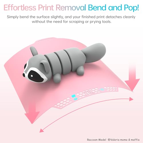 Image of BIQU CryoGrip Pro Glacier Build Plate for Bambu-Lab 3D Printers | X2D P2S P1S P1P X1C X1E A1, Double-Sided Fine Textured Spring Steel Sheet, Firm Adhesion, 257x257mm, Pink