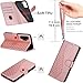 for Huawei P30 Pro Case, Embossed Premium PU Leather Folio Flip Notebook Wallet Cover Compatible with Huawei P30 Pro Phone Case [Magnet Closure][Kickstand][Card Slots],Rose Gold