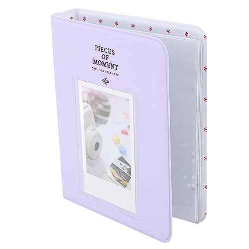 Mini Album Photo 3 Pouces, Cuir PU 64 Pochettes Album Photocard Book Album pour Mini 12/11/9 et Mini Series 3in Photos, Billets de Cinéma, Cartes de Visite (Violet)