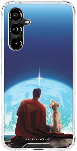 Skinit Clear Phone Case Compatible with Galaxy A54 5G - Officially Licensed Superman 2025 Energy Shield Neon Emblem Design