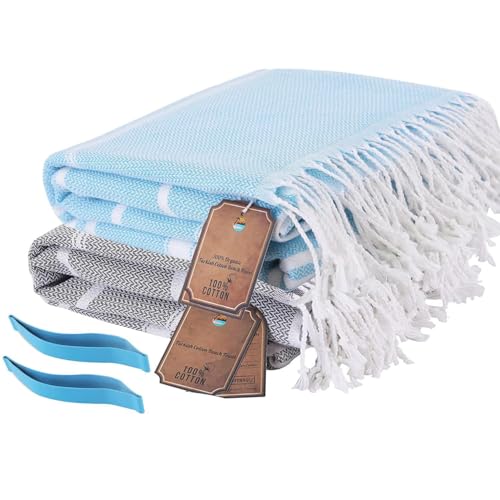 Hoqque Telo Mare Asciugamani Teli da Spiaggia Asciugamano Set Cotone Grande Antisabbia 180x90 xxl Accessori Uomo Donna Beach Towel Leggero Grandi per Piscina Bagno Regalo Travel