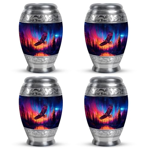 Image of Eagle Urn Keepsake Funeral Urns for Human Ashes Adult Man 3 Inch 4 Qty | Small Burial Urns for Ashes for Women Memorial Urn