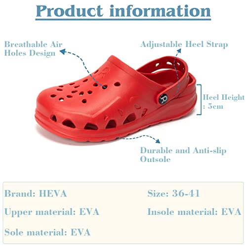 Image of HEVA Womens Garden Clogs | Classic Slip-on Slippers,Quick Drying Sport Sandals