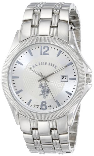 U.S. Polo Assn. Classic Men's USC80008 Rimmed Bezel Silver Dial Bracelet Watch