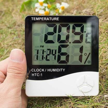 HTC-1 Indoor Digital Humidity Meter Hygrometer Thermometer with Large LCD Display Temperature Meter Pack of 2 1