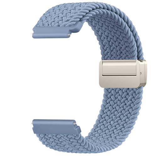 Wanme - Pulsera para Garmin Vivoactive 5, Forerunner 55, Forerunner 245/254 Music/Forerunner 645/645 Music Mujer Hombre, 20 mm pulsera magnética elástica para (roca azul, 20 mm)