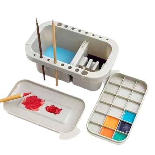 Multi-Function Paint Brush Cleaner Paint Brush Washer Holder and rganizers with Palette for Acrylic, Watercolor, and Water-Based Paints Oil Painting Hold Artist Brushes